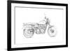 Motorcycle Sketch III-Megan Meagher-Framed Art Print