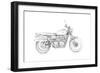 Motorcycle Sketch III-Megan Meagher-Framed Art Print