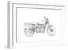 Motorcycle Sketch III-Megan Meagher-Framed Art Print