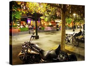 Motorcycle, Southgate Precinct, Southbank Promenade, Melbourne, Victoria, Australia-David Wall-Stretched Canvas