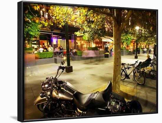 Motorcycle, Southgate Precinct, Southbank Promenade, Melbourne, Victoria, Australia-David Wall-Framed Photographic Print