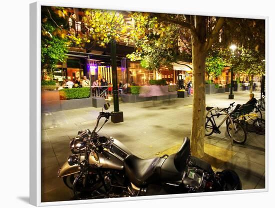 Motorcycle, Southgate Precinct, Southbank Promenade, Melbourne, Victoria, Australia-David Wall-Framed Photographic Print