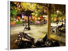 Motorcycle, Southgate Precinct, Southbank Promenade, Melbourne, Victoria, Australia-David Wall-Framed Photographic Print