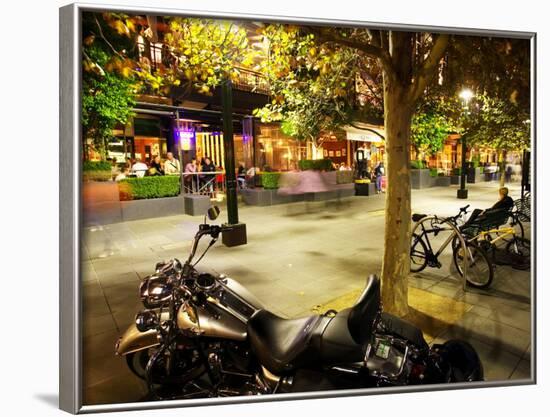 Motorcycle, Southgate Precinct, Southbank Promenade, Melbourne, Victoria, Australia-David Wall-Framed Photographic Print