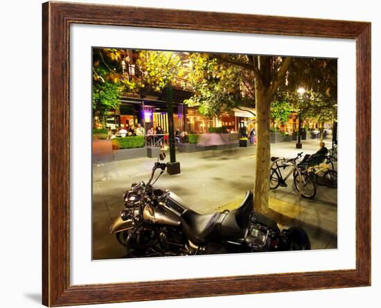 Motorcycle, Southgate Precinct, Southbank Promenade, Melbourne, Victoria, Australia-David Wall-Framed Photographic Print