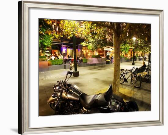 Motorcycle, Southgate Precinct, Southbank Promenade, Melbourne, Victoria, Australia-David Wall-Framed Photographic Print