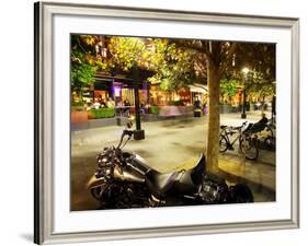 Motorcycle, Southgate Precinct, Southbank Promenade, Melbourne, Victoria, Australia-David Wall-Framed Photographic Print