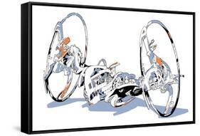 Motorcycle-HR-FM-Framed Stretched Canvas