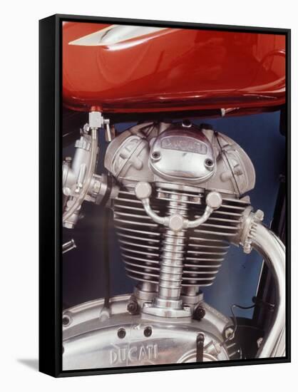 Motorcycles: Closeup of a Ducati Engine-Yale Joel-Framed Stretched Canvas