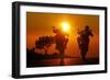 Motorcycles, Funbikes, Husquarna Nuda 900R and Ktm 990 Smc, Back Light, Sundown-Fact-Framed Photographic Print