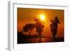 Motorcycles, Funbikes, Husquarna Nuda 900R and Ktm 990 Smc, Back Light, Sundown-Fact-Framed Photographic Print