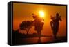 Motorcycles, Funbikes, Husquarna Nuda 900R and Ktm 990 Smc, Back Light, Sundown-Fact-Framed Stretched Canvas