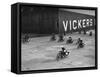 Motorcycles racing at the MCC Members Meeting, Brooklands, 10 September 1938-Bill Brunell-Framed Stretched Canvas