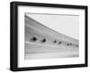 Motorcycles Racing on Sloped Track-null-Framed Photographic Print