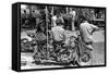 Motorcycles with Stunt Bars-Russell Lee-Framed Stretched Canvas