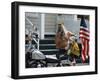 Motorcyclist with Bird on Head, Duval Street, Key West, Florida, USA-R H Productions-Framed Photographic Print