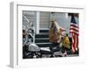 Motorcyclist with Bird on Head, Duval Street, Key West, Florida, USA-R H Productions-Framed Photographic Print