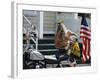 Motorcyclist with Bird on Head, Duval Street, Key West, Florida, USA-R H Productions-Framed Photographic Print