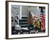 Motorcyclist with Bird on Head, Duval Street, Key West, Florida, USA-R H Productions-Framed Photographic Print