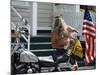 Motorcyclist with Bird on Head, Duval Street, Key West, Florida, USA-R H Productions-Mounted Photographic Print