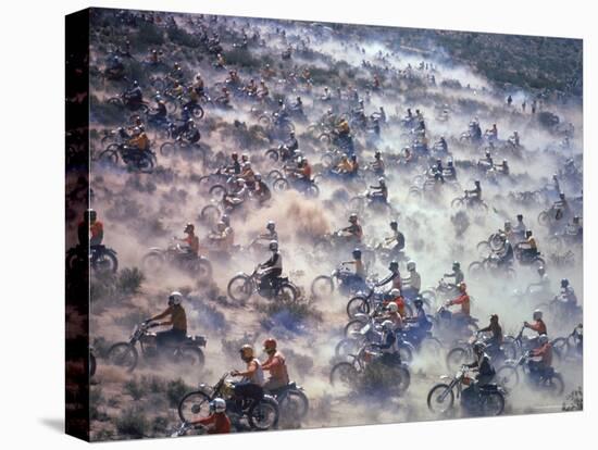 Motorcyclists Racing 75 Miles Cross Country Through Mojave Desert-Bill Eppridge-Stretched Canvas