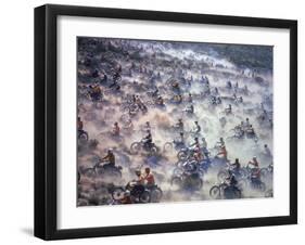 Motorcyclists Racing 75 Miles Cross Country Through Mojave Desert-Bill Eppridge-Framed Premium Photographic Print