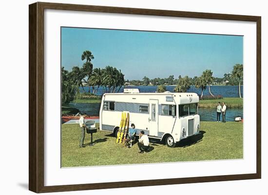 Motorhome at the Lake-null-Framed Art Print