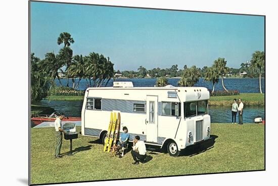 Motorhome at the Lake-null-Mounted Art Print