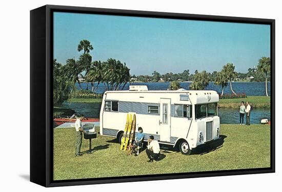 Motorhome at the Lake-null-Framed Stretched Canvas