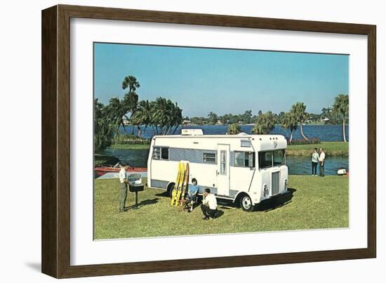 Motorhome at the Lake-null-Framed Art Print