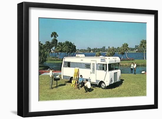 Motorhome at the Lake-null-Framed Art Print