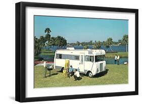 Motorhome at the Lake-null-Framed Art Print