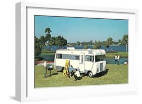 Motorhome at the Lake-null-Framed Art Print