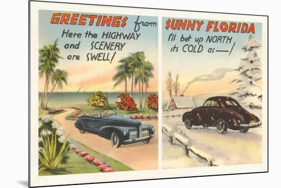 Motoring in Florida Versus the North-null-Mounted Premium Giclee Print