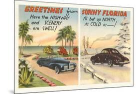 Motoring in Florida Versus the North-null-Mounted Premium Giclee Print