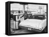 Motorist Filling Up His Own Car at a Self Service Gas Station-Ralph Morse-Framed Stretched Canvas