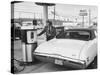 Motorist Filling Up His Own Car at a Self Service Gas Station-Ralph Morse-Stretched Canvas