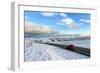 Motorists Negotiate the B4520 Road Between Brecon and Builth Wells on the Mynydd Epynt Moorland-Graham Lawrence-Framed Photographic Print