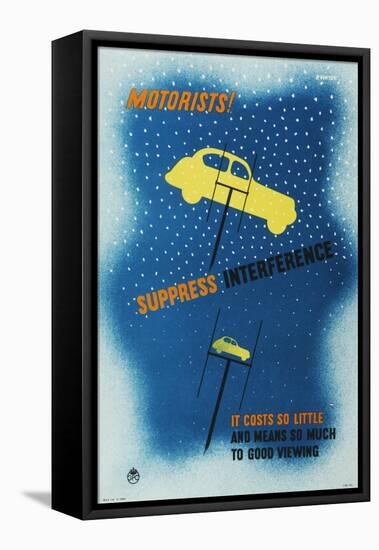 Motorists! Suppress Interference-P Vinten-Framed Stretched Canvas