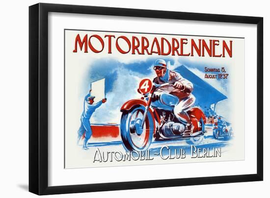 Motorradrennen - Auto Club Berlin-Jason Pierce-Framed Art Print