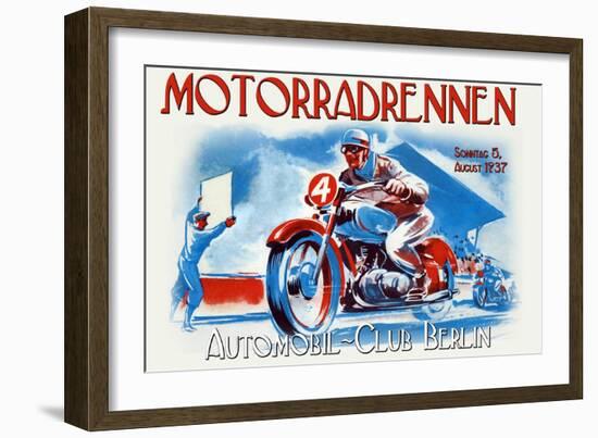 Motorradrennen - Auto Club Berlin-Jason Pierce-Framed Art Print