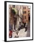 Motorscooters on Residential Street near Vatican City, Rome, Italy-Connie Ricca-Framed Premium Photographic Print