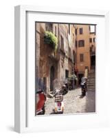 Motorscooters on Residential Street near Vatican City, Rome, Italy-Connie Ricca-Framed Photographic Print