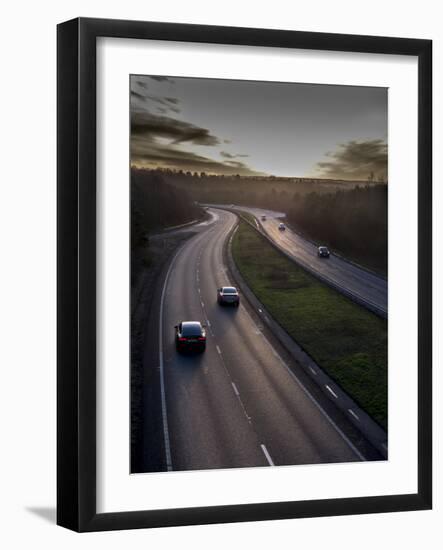 Motorway A31 daylight, Surrey, England, United Kingdom, Europe-Charles Bowman-Framed Photographic Print