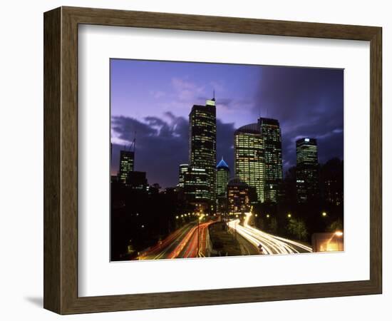 Motorway and Sydney CBD, Sydney, Australia-David Wall-Framed Photographic Print