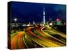 Motorways and Skytower, Auckland-David Wall-Stretched Canvas