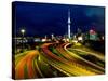 Motorways and Skytower, Auckland-David Wall-Stretched Canvas