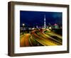 Motorways and Skytower, Auckland-David Wall-Framed Photographic Print