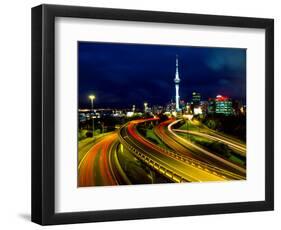 Motorways and Skytower, Auckland-David Wall-Framed Photographic Print