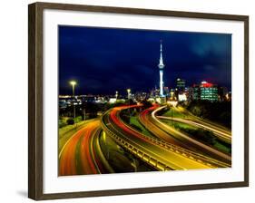 Motorways and Skytower, Auckland-David Wall-Framed Photographic Print